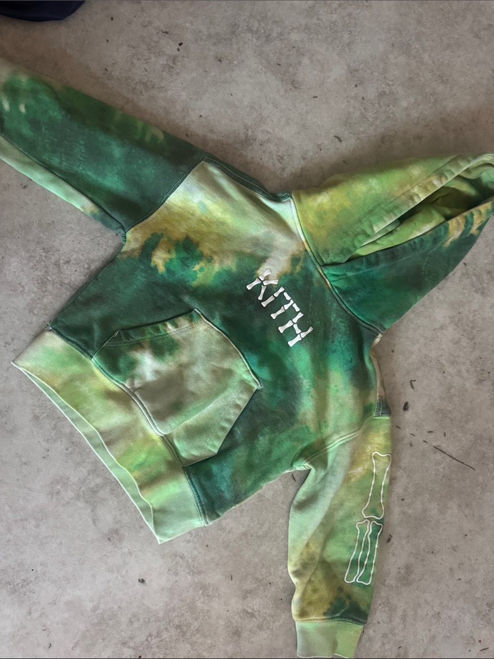 Kith Kids Green & Yellow Tie-Dye Hoodie